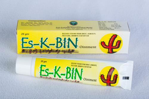 Eskbin Ointment - Herbal Skin Treatment Ointment for Itching, Eczema & Scabies | Antibacterial, Anti-Inflammatory, Moisturizing Properties, Contains Yashada Bhasma, Aloe Vera, Almond Oil, and Manjishtha