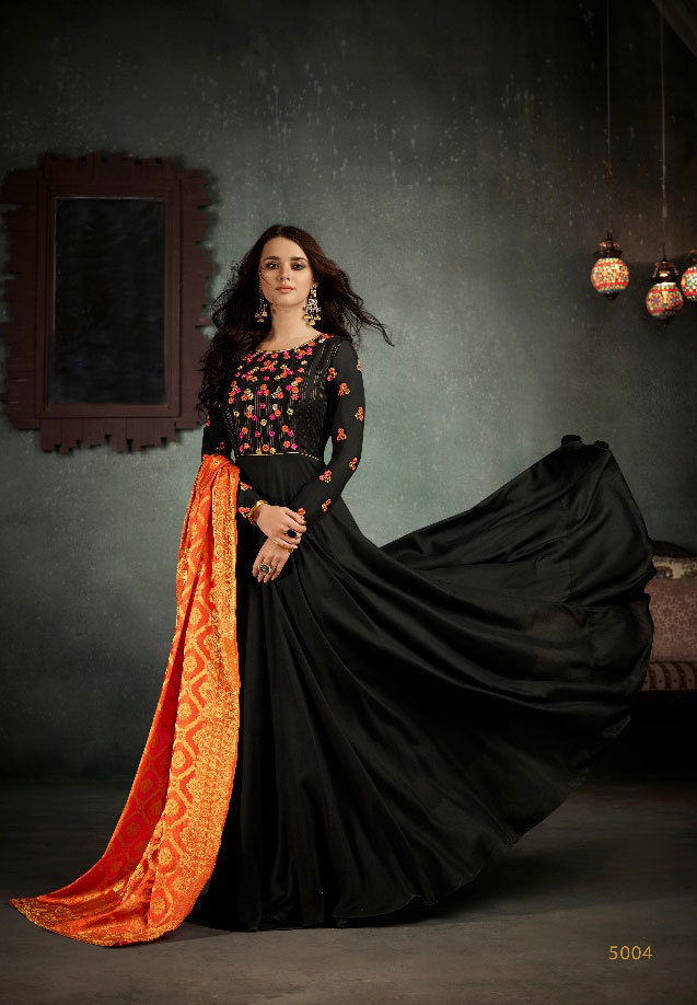Arihant Rizwana Readymade Gowns Banrasi Dupatta