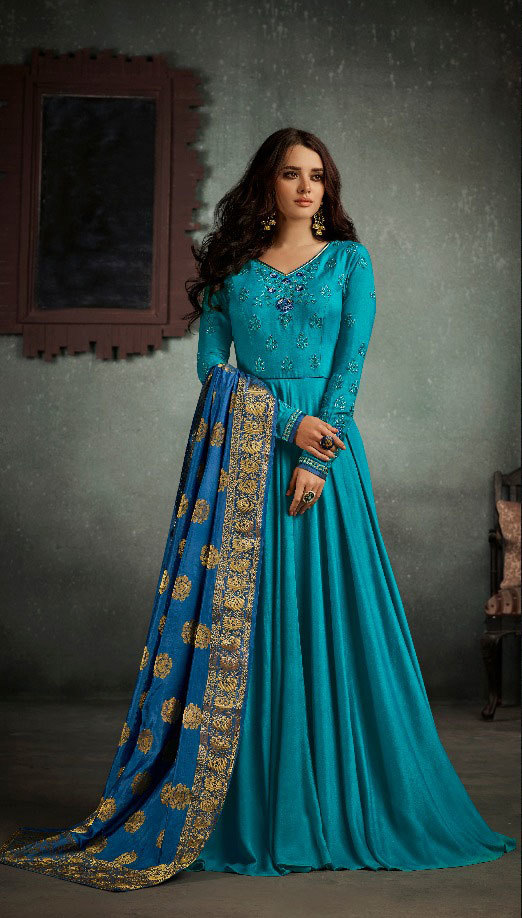 Arihant Rizwana Readymade Gowns Banrasi Dupatta