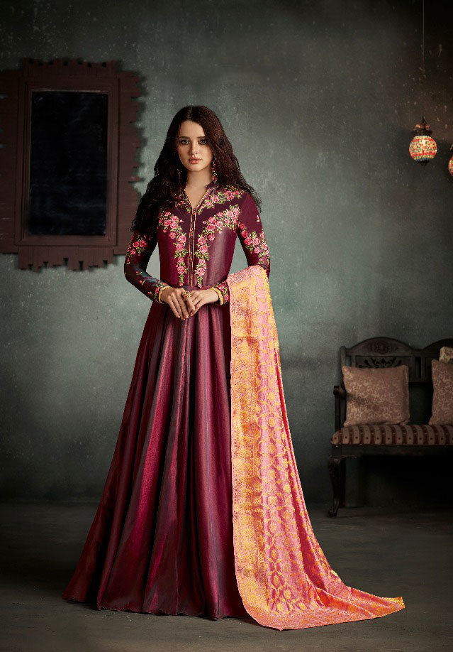 Arihant Rizwana Readymade Gowns Banrasi Dupatta