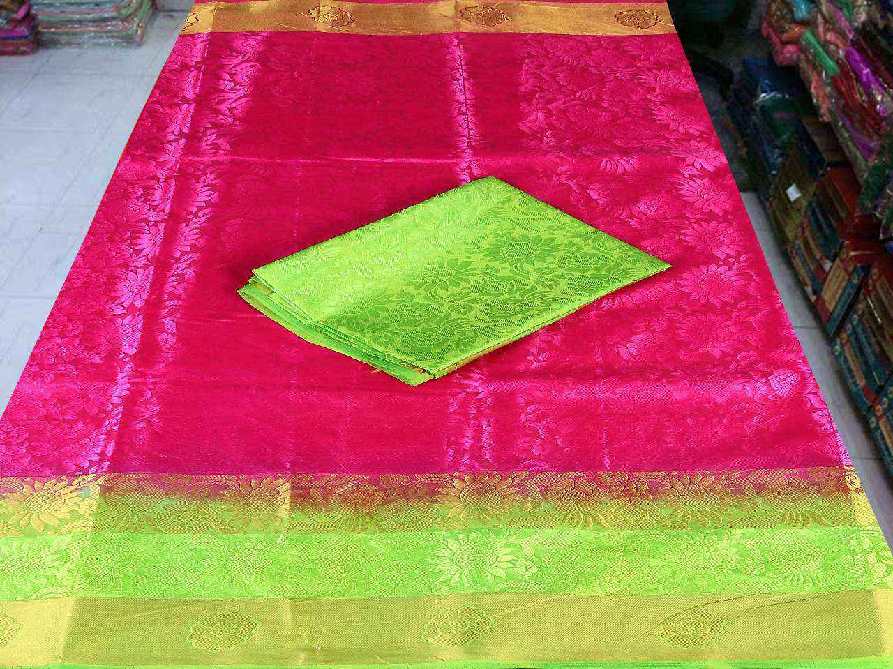Green Sethnic Tussar Silk Saree Wholesaler In Surat