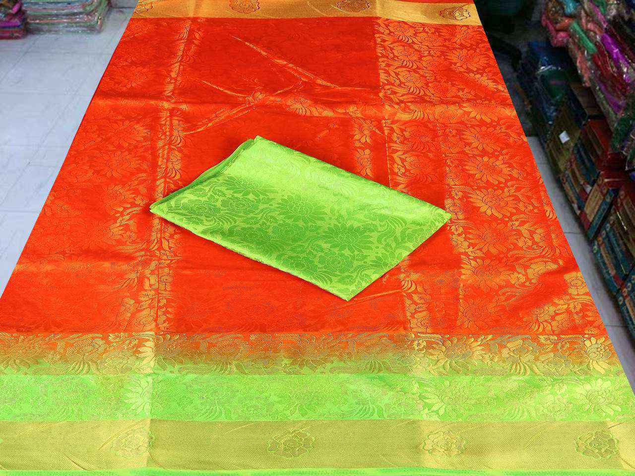 Green Sethnic Tussar Silk Saree Wholesaler In Surat