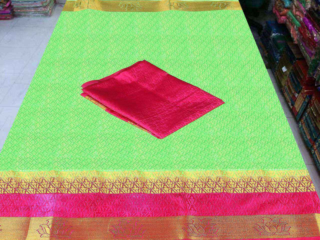 Green Sethnic Tussar Silk Saree Wholesaler In Surat