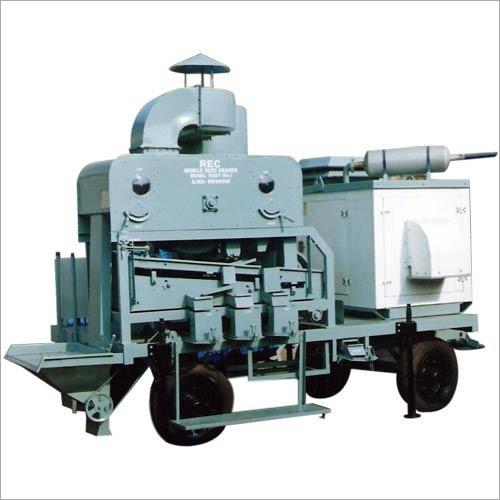 Semi Automatic Mobile Seed Processing Machine - Premium Iron & MS Steel, 1-5 T/hr Capacity | Dust & Chaff Removal System