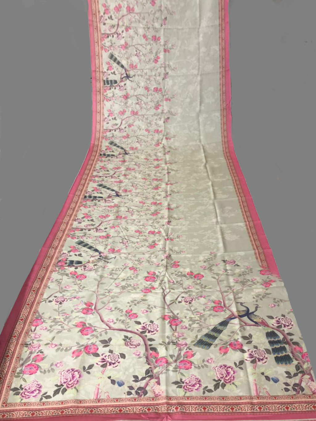 Designer Manipuri / Linen Chanderi Silk Saree - Multi-colored Digital Print, Chic Traditional Style With Matching Blouse
