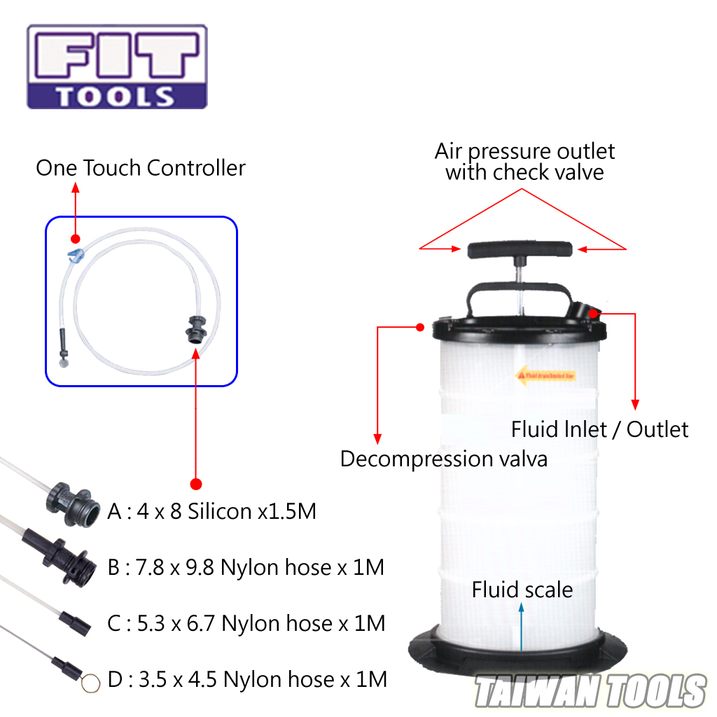 Fit Tools 9.5l Manual Operation Oil Or Fluid Extractor