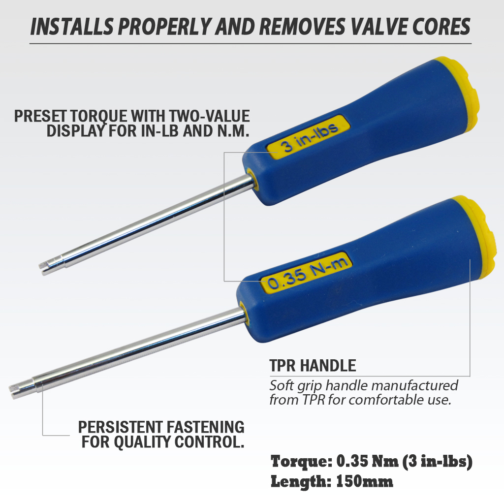 Tyre Air Valve Core Auto Click Torque Remover-installer Tool(0.35nm-3 Inch-ibs