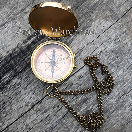 Nautical Brass Compass With Chain