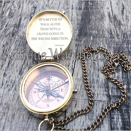 Prismatic Brass Compass With Chain