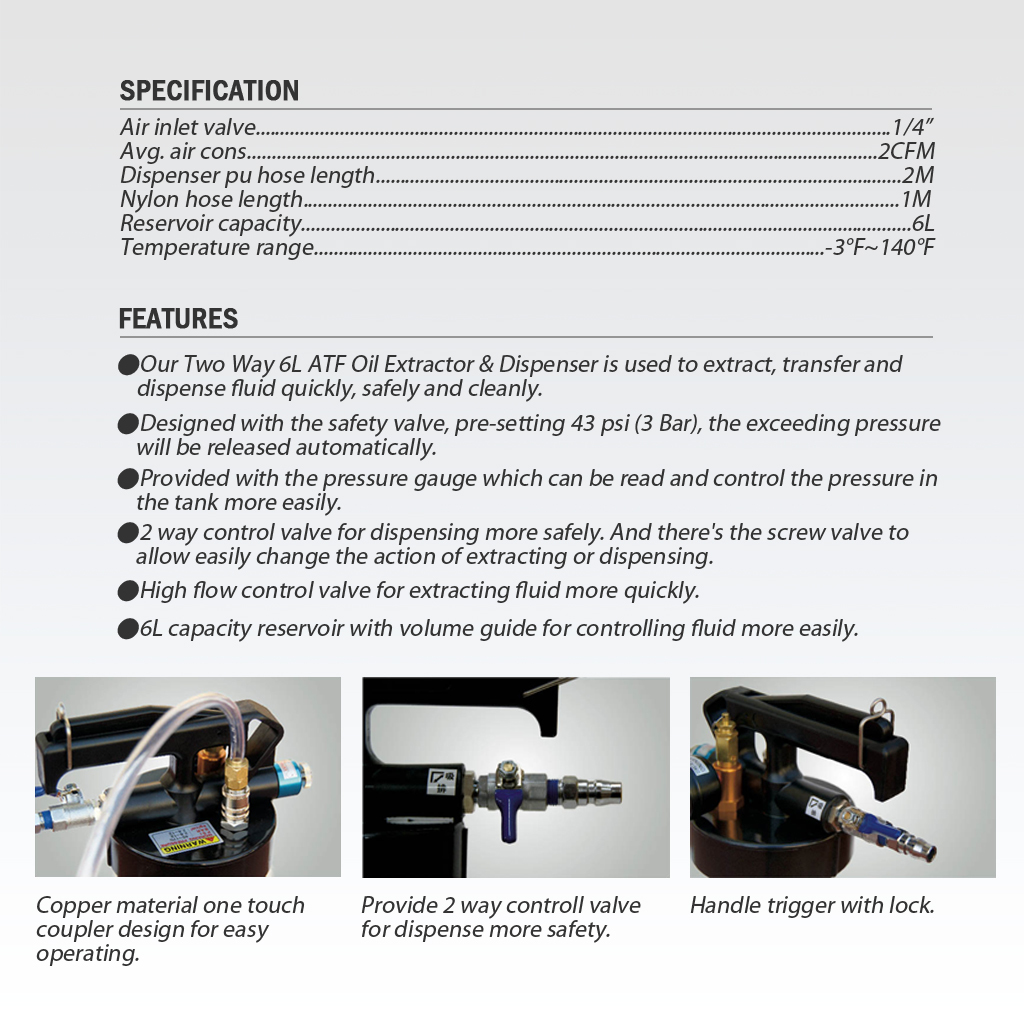 6l Two Way Pneumatic Atf Oil Dispenser