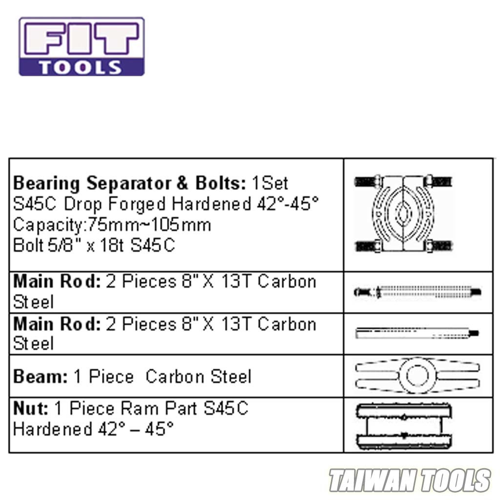 Fit Tools Pro Multi Function Hydraulic Gear Puller And Bearing Separator Set