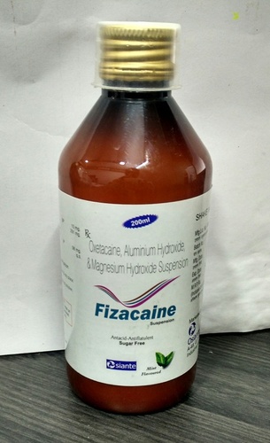 Fizacaine Oxetacaine 10mg + Aluminium Hydroxide 0.291gm + Magnesium Hydroxide 98mg per 5ml - 200ml Bottle, Dosage 5-10ml, Store in Dry Place