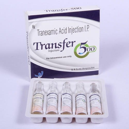 Tranexamic Acid Injection - 500 Mg / 5Ml, Liquid Injectable Form, Sterile Ampules, Clinical and Hospital Usage, Store in Cool, Dry Place
