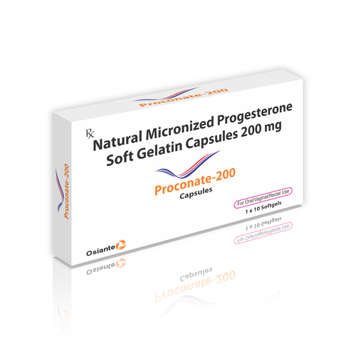 PROCONATE-200 - Natural Micronized Progesterone 200mg Capsules | 10 Blister Packing, Suitable for All, Dosage Guidelines: 200 mg, General Medicines