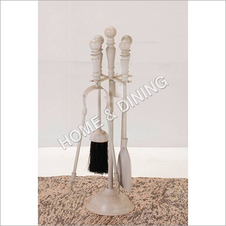 फायरसाइड टूल सेट सफेद पी.कोट