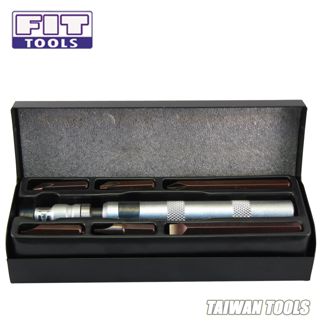 Fit Tools 3/8" Lightweight Dr. Micro Impact Screwdriver With Sockets & 6 Bits Kit