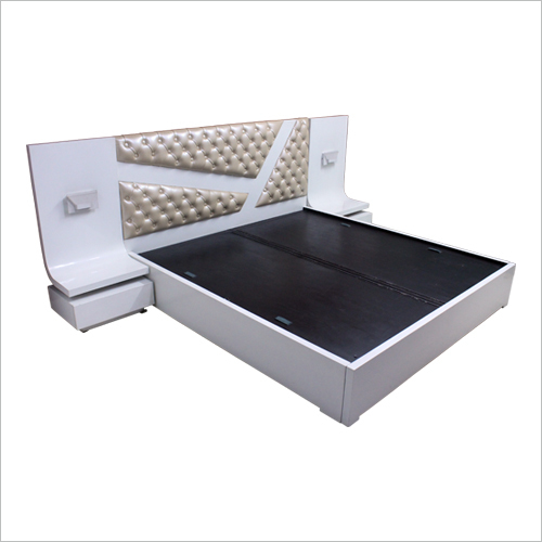 स्टाइलिश डबल बेड सफेद हाई ग्लॉस