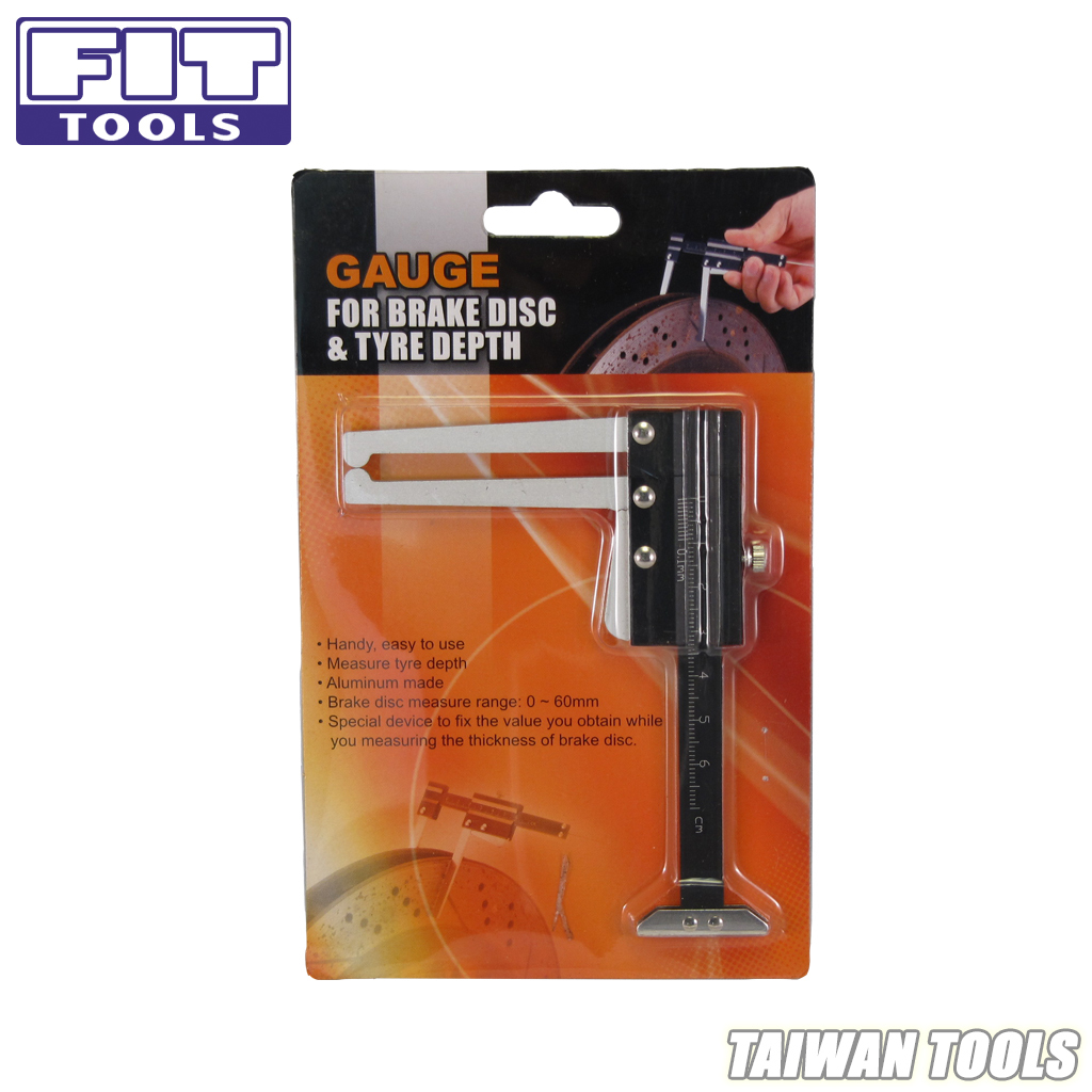 Fit Tools Auto Brake Disc Depth Gauge And Tire Tread Depth Measuring Caliper