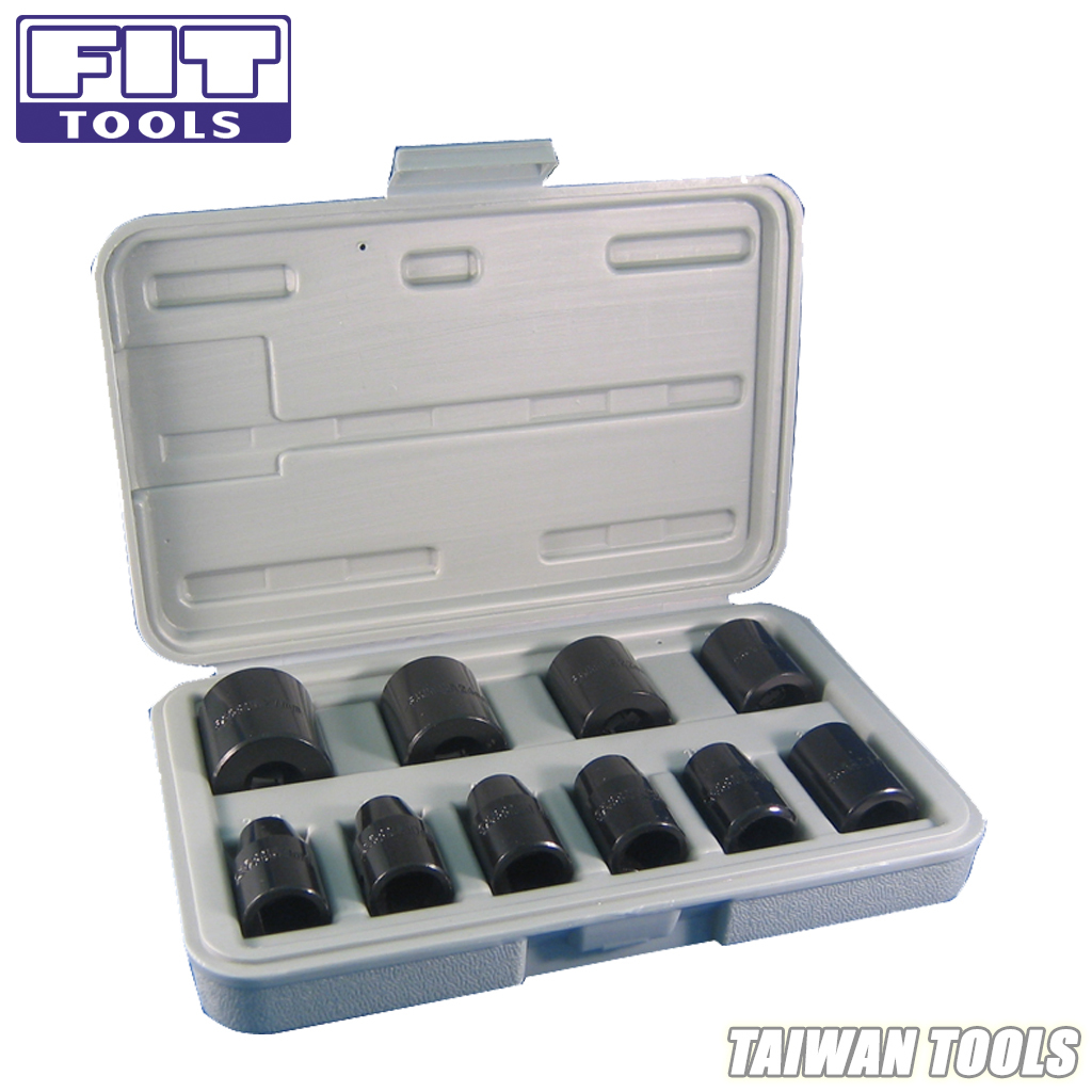 Fit Tools Made In Taiwan 1/2" 10 Pcs 9 ~ 27 Mm Cr-v Sockets For Air Impact Wrench Set