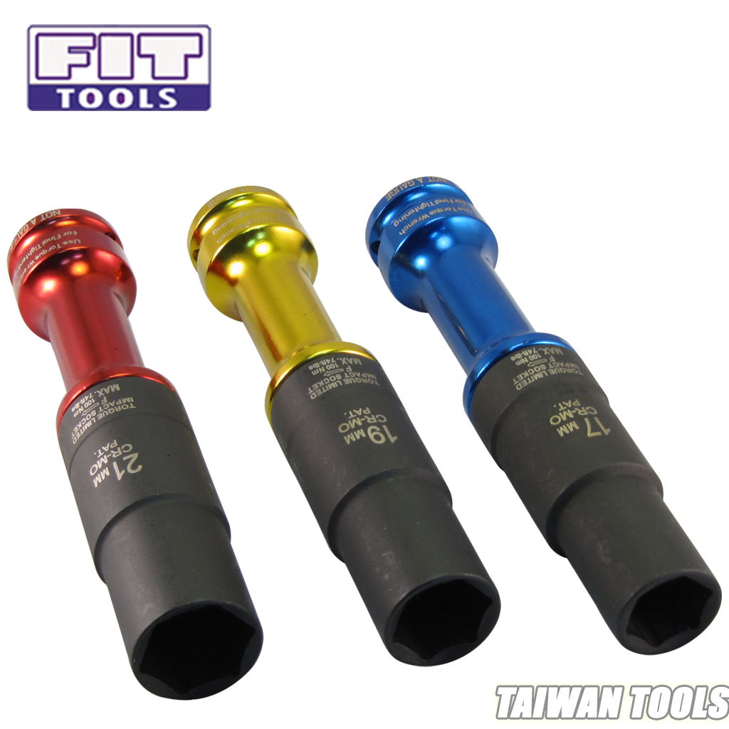 Fit Tools 3 Pcs 150mm Thin Wall Safety Torque Limited Impact Socket