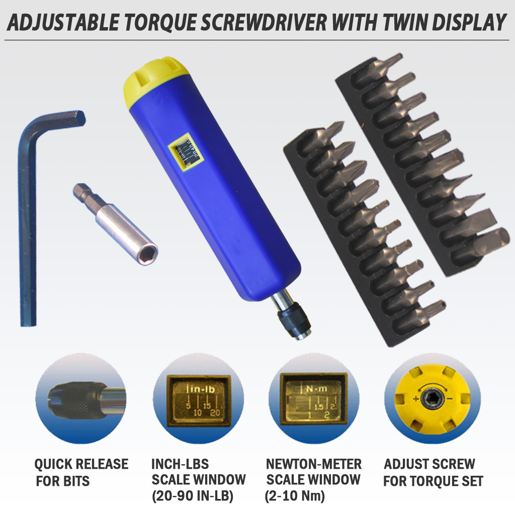 Fit Tools Made In Taiwan Adjustable Torque Screwdriver With 2 Display 2 ~ 10 Nm