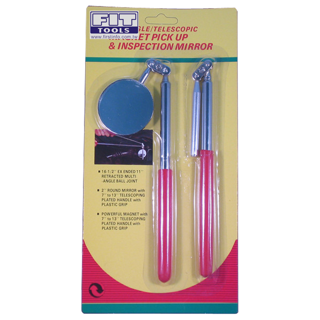 Fit Tools Made In Taiwan Extendable Telescopic Magnetic Pick-up And Round Inspection Mirror
