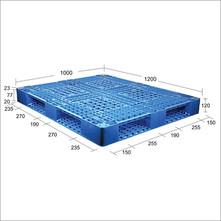 Roto Molded Plastic Pallets - 565x365x75 mm , High Impact Resistance, 4-Way Entry, Load Capacity 150