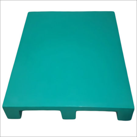 Plastic Collar Pallet - 600x300x400mm , Green Color, 4-way Entry, Single Faced Design, 1-way Forklift & 2-way Handlift Access