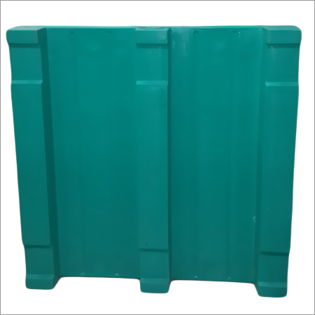 Plastic Collar Pallet - 600x300x400mm , Green Color, 4-way Entry, Single Faced Design, 1-way Forklift & 2-way Handlift Access