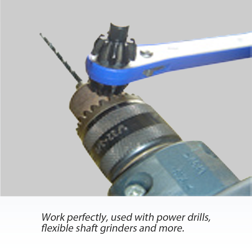 Fit Tools 4 Way Drill Chuck Master Key Ratchet Wrench