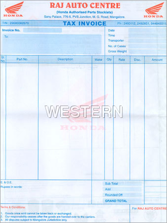 Tax Invoice Double Colour
