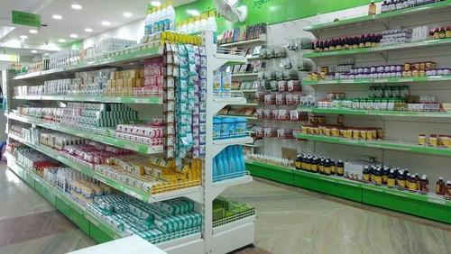 Commercial Display Rack - Multi-Shelf Design, Single Sided, High Tensile Strength, Ivory White | Ideal for Shops, Malls, Hotels, and Warehouses