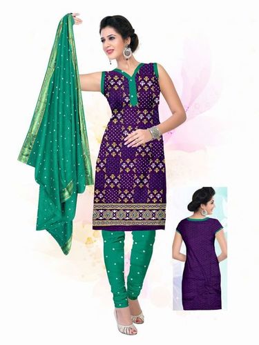 Cotton Polyester Wholesale Bandhni Ati Work Dress Material