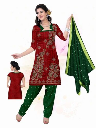 Cotton Polyester Bandhani Ati Work