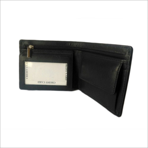 पुरुषों का काला चमड़े का बटुआ