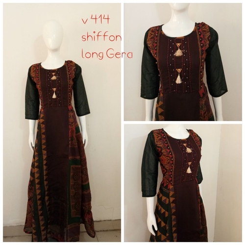 Stylish Chiffon 3/4 Sleeve Dress - Color: All Color
