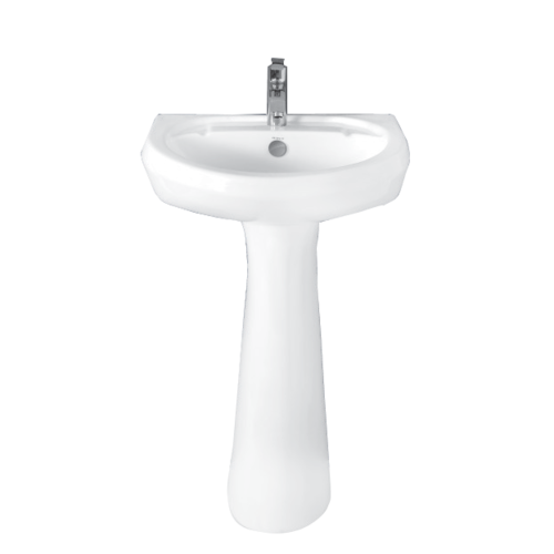 White Pleco Basin Full Pedestal
