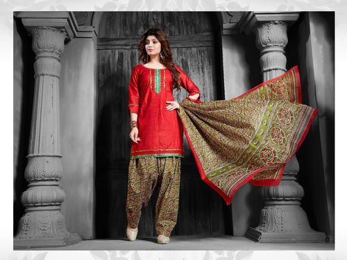 Fancy Cotton Patiala Suits