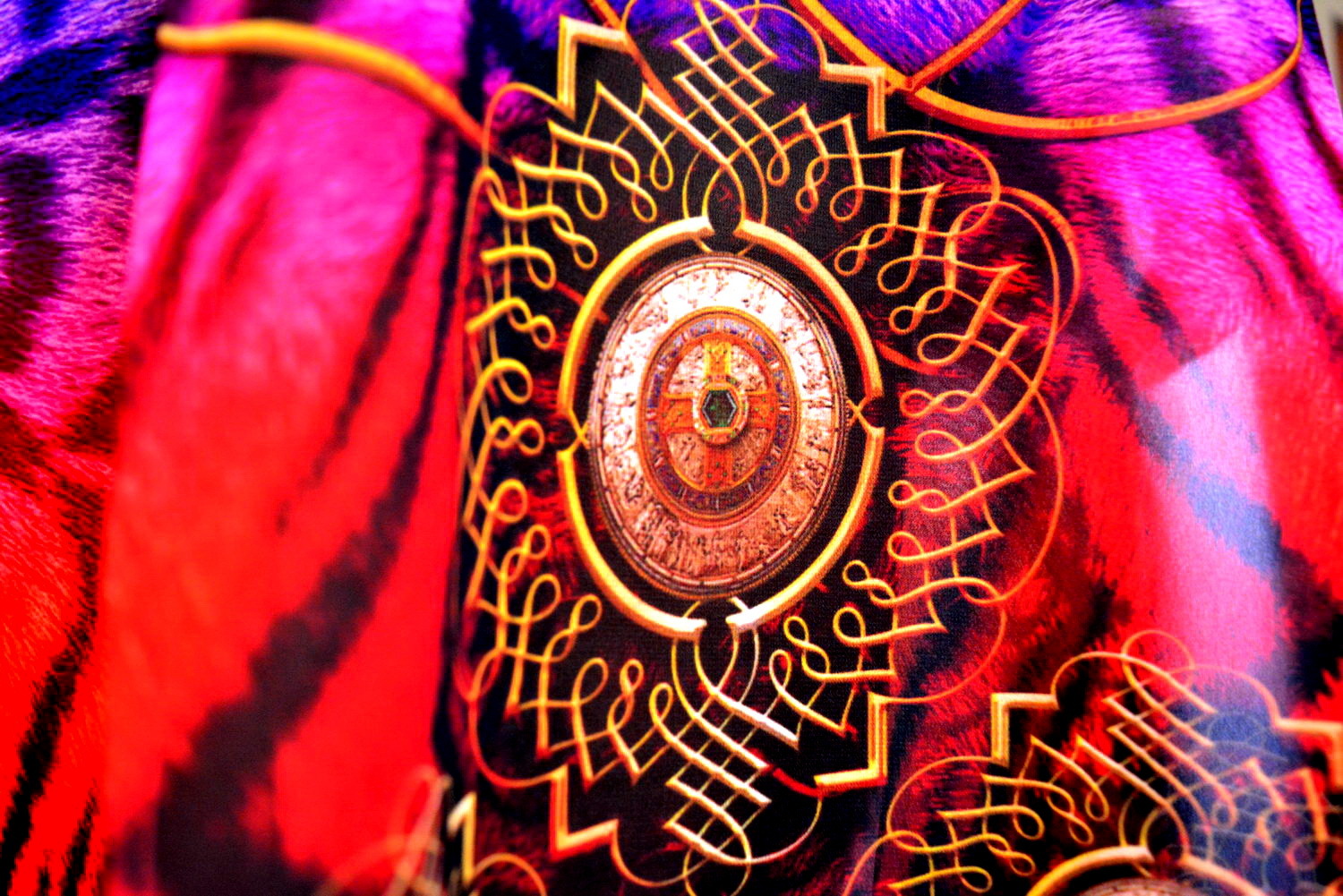 Devarshy Animal Print Short Embellished Kaftan Decoration Material: Stones