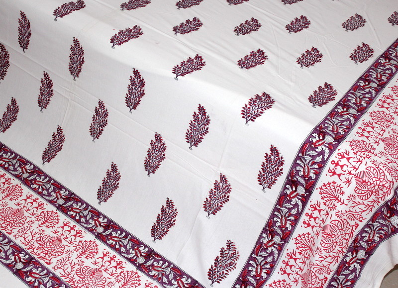 Hand Block Print Bedsheet - 100% Cotton, Queen Size, Vibrant Floral Motifs | Handcrafted, Durable, Unique Patterns