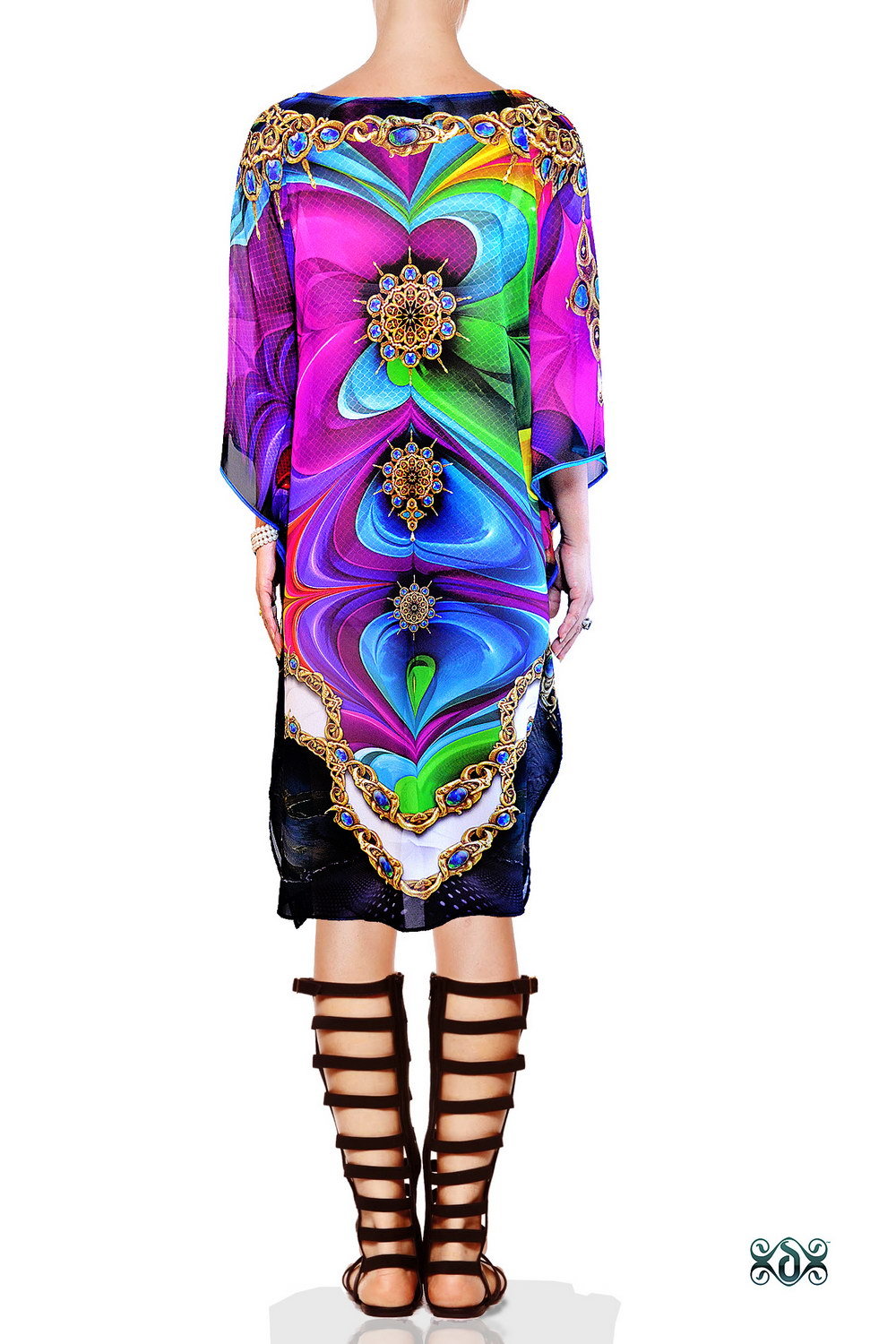 Digital Print Short Georgette Kaftan Bust Size: 56 Inch (In)