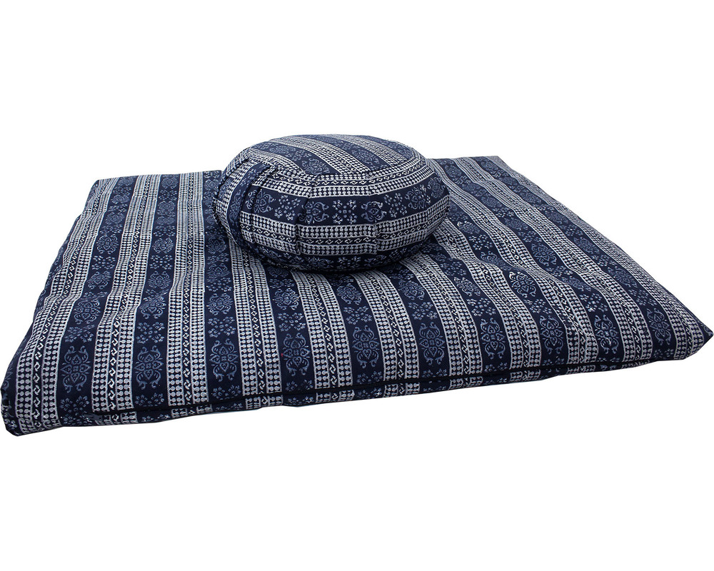 Meditation Cushion Set - 90x70x6 cm Cotton Filled | Buckwheat or Kapok Options, Dyed Cotton Twill Cover, Removable and Washable, Lightweight Design
