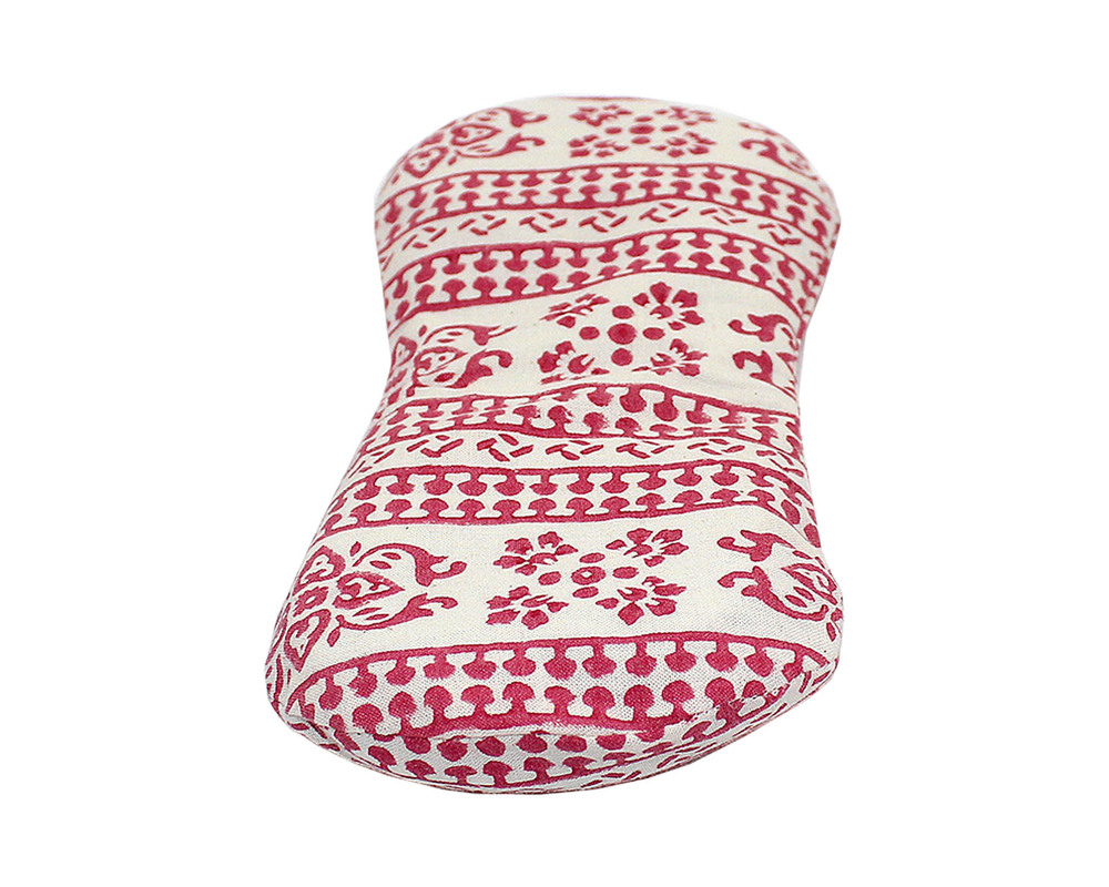 New Block Printed Eye Pillow - Cotton Sheeting, 23.5x10.5 cm, Custom Color | Dried Lavender & Linseed Filling, Ideal for Yoga & Meditation