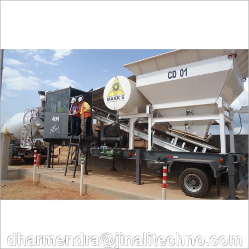 Mobile Concrete Batching Plant - Steel Construction, 30-40 m/h Capacity | 10m Aggregate Hopper, 4 Load Cells, Pneumatic Discharge Gate, Automated Water and Additive Control