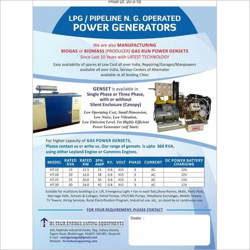 LPG Power Genset
