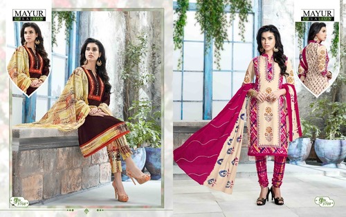 इंडियन कॉटन प्रिंटेड ड्रेस मयूर ख़ुशी Vol37