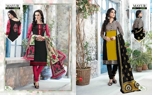 काला और पीला 100% कॉटन मयूर ख़ुशी Vol37 ड्रेस मटीरियल