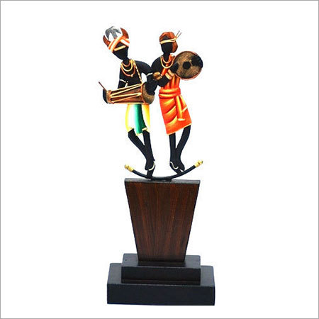 Award Mementos - High Grade Wood, 2.5 Inch Width | Colorful Antique Imitation Carved Design, Intricate Human Figures with Musical Instruments, Ideal for Home Decoration and Souvenir