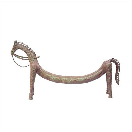 Decorative Brass Horse Statue - 10 Inch Length, 2 Inch Width | Handmade Ethnic Design, Polished Metal, Antique Imitation, Unique Art & Collectible