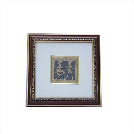 Decorative Frames - Handmade Brass & Shiny Wood | Antique Imitation, Elegant Rectangular Shape, 12x12 Inches, White and Brown Color, Unique Tribal Craftsmanship